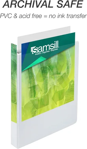 Miniatura 5 de Samsill Earth's Choice - Carpetas a base de plantas con 3 anillos redondos de 1 pulgada, hasta 25% de plástico a base de plantas, certificado a base