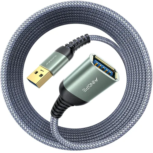 Miniatura 16 de AINOPE - Pack de 2 cables de extensión USB de alta velocidad USB 3.0, tipo A, macho a hembra. Cable de extensión de material trenzado resistente
