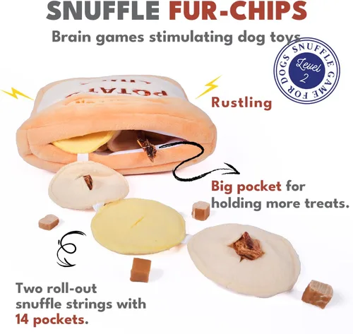 Miniatura 2 de CHEWFFON Juguetes de Rompecabezas de Enriquecimiento para Perros, Juguete Interactivo Snuffle Crinkle para Premios contra el Aburrimiento