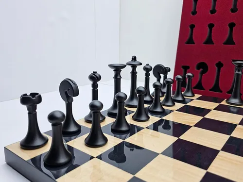 Miniatura 9 de Juego de ajedrez grande de 15.7 pulgadas con piezas de ajedrez ponderadas de aleación de zinc de alto polímero, juegos de ajedrez para adultos