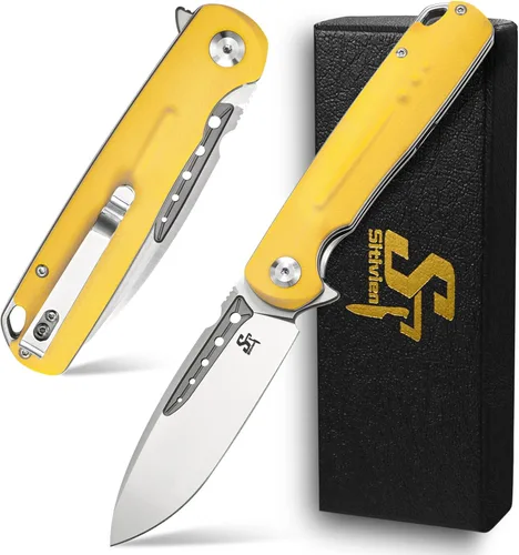Miniatura 9 de Sitivien ST131 - Cuchillo plegable, hoja D2 G10, cuchillo de herramientas EDC con bloqueo de forro para acampar al aire libre, senderismo, pesca