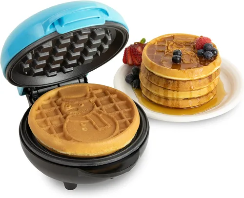 Miniatura 13 de Nostalgia MyMini Máquina Personal Eléctrica de Gofres con Forma de Corazón de Pavo, Superficie de Cocción de 5 Pulgadas, Plancha de Gofres para Hash