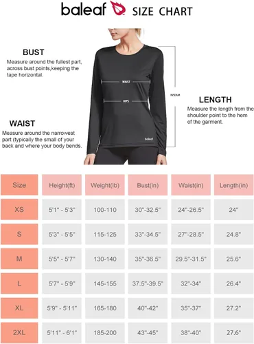 Miniatura 6 de BALEAF Women's Long Sleeve Running Shirts Workout Tops Athletic Active Quick Dry Soft Lightweight