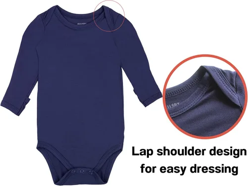 Miniatura 3 de Body de bebé con puños de manopla, body de bambú, pijama de manga larga para niño y niña