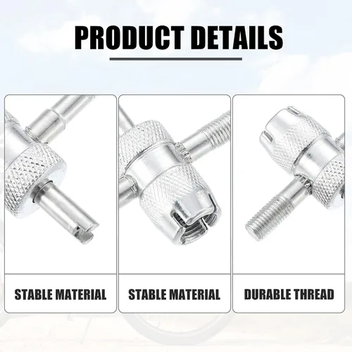 Miniatura 3 de X AUTOHAUX 4 unids 4 en 1 Válvula Core Herramientas de válvula de neumático multifuncional Llave de válvula para neumático de automóvil Tire Stem