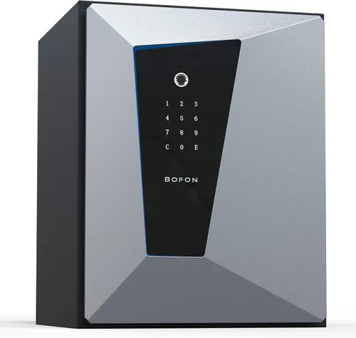 Miniatura 9 de Caja de seguridad inteligente de huellas dactilares con llave, 1.2 cúbicos, caja de seguridad para oficina en casa (1.2 pies cúbicos - 30 años)