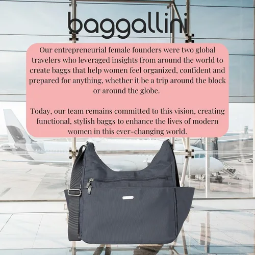 Miniatura 6 de Baggallini Essential Hobo - Bolso de viaje ligero de 11 x 9 pulgadas para mujer, de nailon lavable con protección RFID