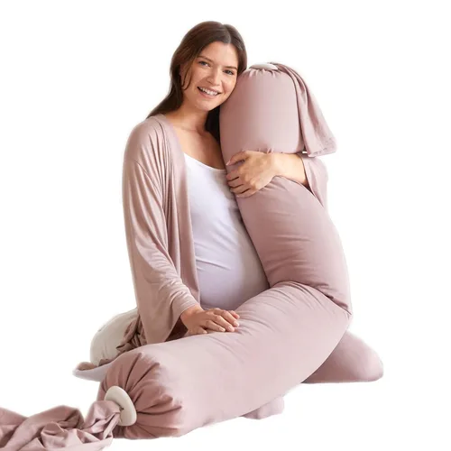 Miniatura 9 de bbhugme Almohada de embarazo ajustable – Soporte de cuerpo completo para dormir de lado – Firmeza y forma ajustables – Soporta espalda, piernas