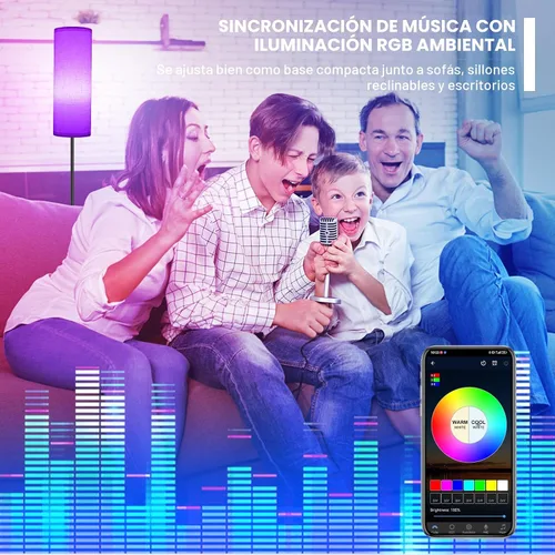 Miniatura 5 de FRIDEKO HOME Paquete de 2 lámparas de pie para sala de estar, colores regulables, temperatura y brillo, lámpara de pie moderna con control remoto