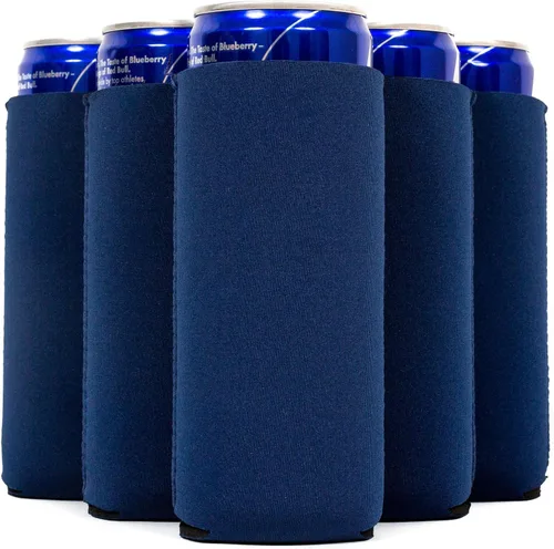 Miniatura 13 de QualityPerfection Fundas delgadas para enfriar latas, cerveza/energía (paquete de 6) para bebidas en blanco, 12 onzas, alta calidad, 0.157 in