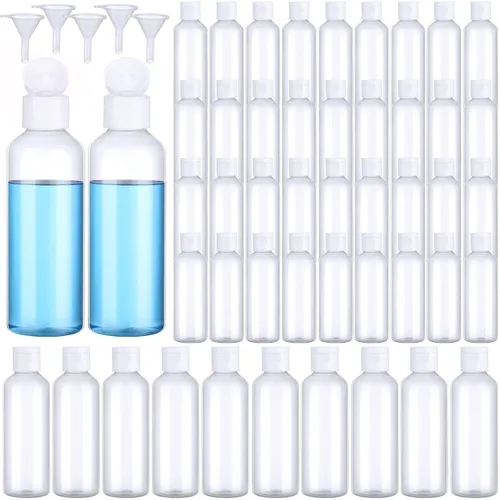 Miniatura 11 de Eccliy 100 Pack 2 oz Plastic Bottles Travel Lotion Bottle Squeeze Container Plastic Bottles with Caps Small Travel Empty Refillable Toiletry