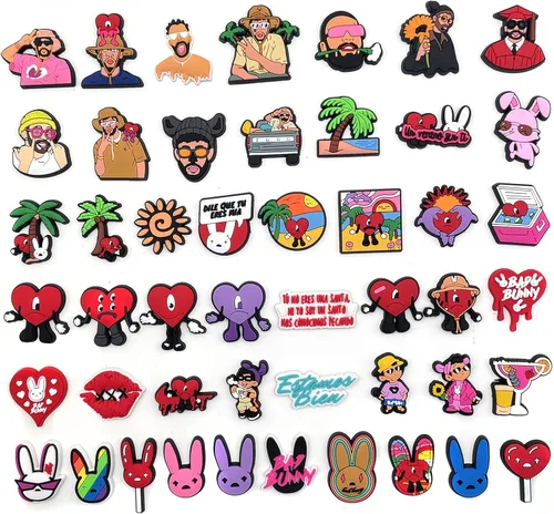Miniatura 2 de Lote de 48 50 dijes de dibujos animados para zapatos de jardín accesorios de fiesta para niños decoraciones para mochila de adultos Acrílico vidrio