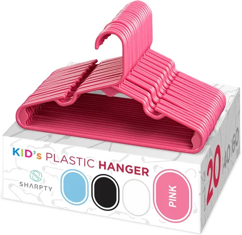 Miniatura 13 de Sharpty Perchas de plástico para niños, perchas para ropa de bebé, niños pequeños y niños, uso estándar diario, ideal para armario de niños y niñas