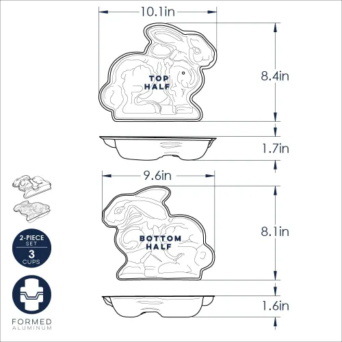 Miniatura 6 de Nordic Ware Molde para pastel 3-D de conejo de Pascua