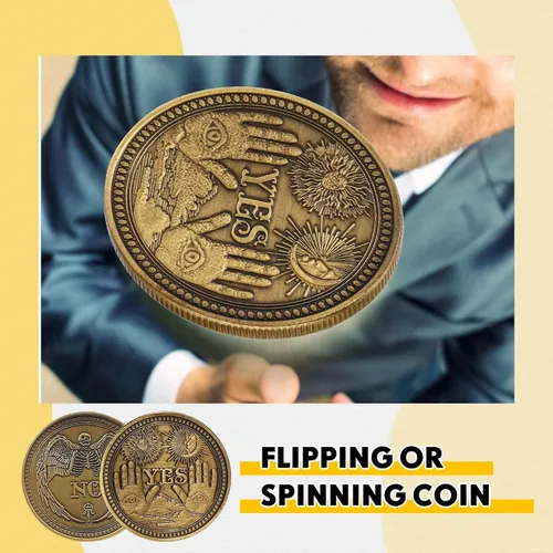 Miniatura 2 de Sureio 20 piezas de monedas "Yes No Challenge", monedas de la suerte, monedas de amabilidad, medallón de coleccionista, recuerdo, adivinación, Oro
