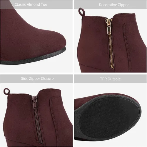 Miniatura 5 de DREAM PAIRS Women's Suede Low Wedges Ankle Boots