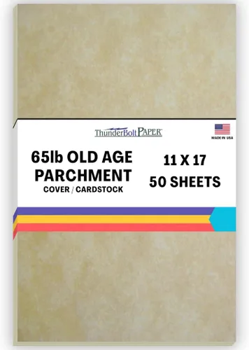Miniatura 11 de 50 hojas de papel de cubierta de pergamino de la vejez de 65 libras, hojas de colores con peso de cartulina 8.5 x 11 pulgadas, tamaño de carta