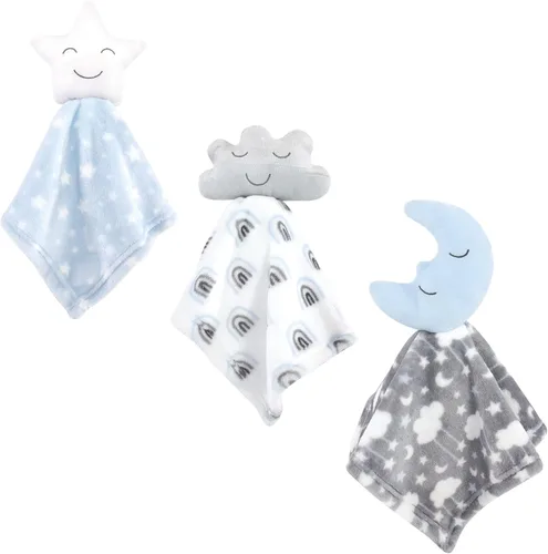 Miniatura 4 de Manta de seguridad para bebé en forma de animal amigo de peluche, de Hudson Baby, Azul zorro