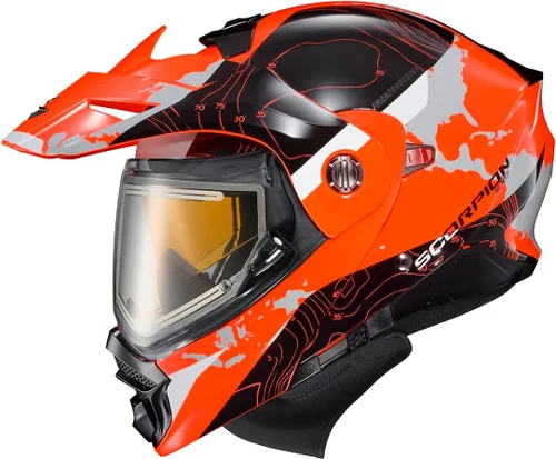 Miniatura 3 de ScorpionEXO AT960 - Casco modular para moto de nieve de aventura en clima frío, escudo eléctrico con caja de respiración y bolsillos para altavoces