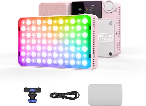 Miniatura 10 de Amaran Ace 25c Luz de Video, Luz Portátil RGB de 25w para Fotografía Luces de Video en la Cámara CRI/TLCI 95+, CCT 2,300K-10,000K, Luz Vlog Carbón