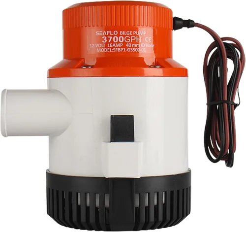 Miniatura 2 de SEAFLO Bomba de sentina de la serie 01 3700GPH Bomba sumergible marina de 12 V con salida de alta capacidad, protección antibloqueo de aire, 4 años