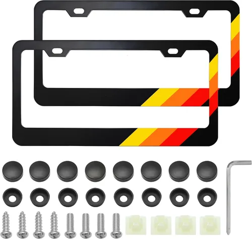 Miniatura 9 de YOSRTER 2 piezas de marco de matrícula de aluminio para accesorios Dodge, marco de cubierta de matrícula, cubierta de matrícula mate, decoración