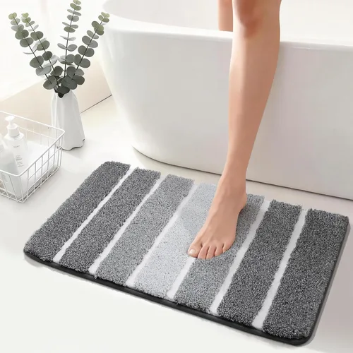 Miniatura 15 de COSY HOMEER Alfombras de baño de 24 x 17 pulgadas, ultra suaves y absorbentes, con respaldo de TPR antideslizante, lavable a máquina, alfombra Beige