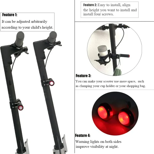 Miniatura 5 de Scooter Kids Handle Grip Bar compatible con Ninebot MAX ES/Xiaomi M365 Pro/Gotrax/Hover-1 Scooter eléctrico para niños, mango seguro, barra