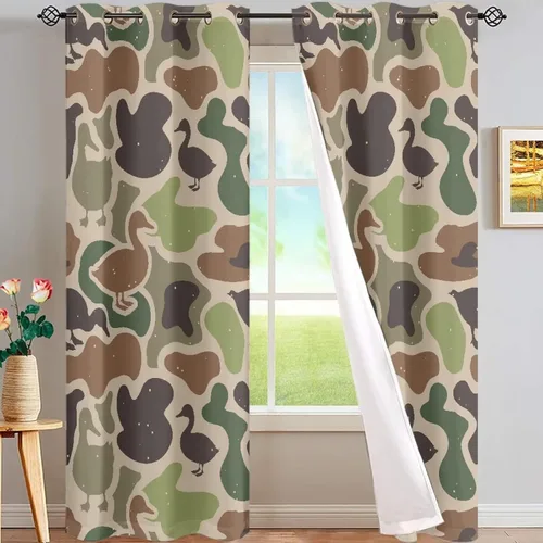 Miniatura 74 de Dreaweet African Tribal Blackout Curtains 63 Inch Long 2 Panels Set Bohemian Ethnic Geometric Grommet Top Thermal Insulated Curtains for Living Room