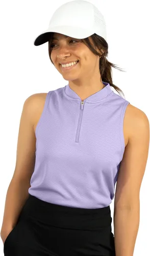 Miniatura 2 de Three Sixty Six Polo de golf sin mangas para mujer, sin cuello, con cremallera, de secado rápido, para mujer