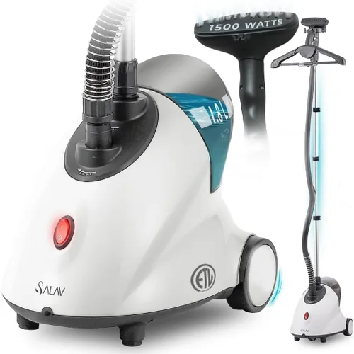 Miniatura 7 de SALAV GS18-DJ - Vaporizador de ropa de pie con ruedas giratorias para un fácil movimiento, tanque de agua de 1.8L para 1 hora de vapor continuo