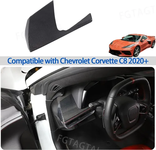 Miniatura 5 de Cubierta de panel lateral de consola central de fibra de carbono real compatible con Chevrolet Corvette C8 2020-2025, accesorios para panel lateral