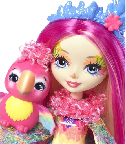 Miniatura 7 de Enchantimals Muñeca de loro Peeki y figura de animal brillante