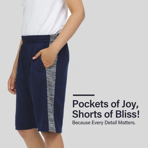 Miniatura 2 de Essential Elements Paquete de 5 pantalones cortos de baloncesto con bolsillos para niños