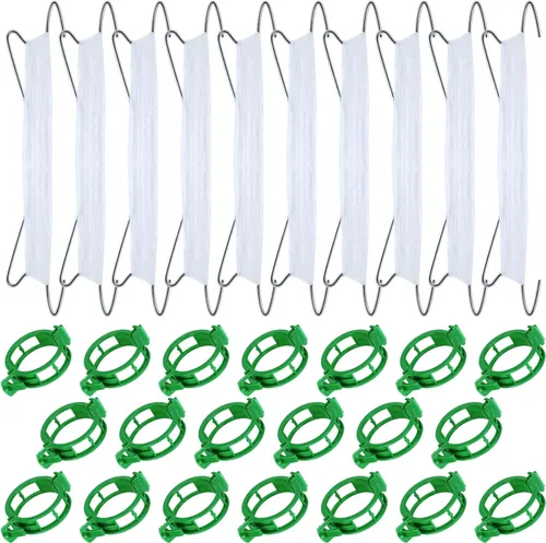 Miniatura 8 de 20 ganchos de tomate con cuerda, ganchos de soporte de tomate, ganchos de soporte de tomate y clips de soporte para plantas con cordel de 33.3 pies