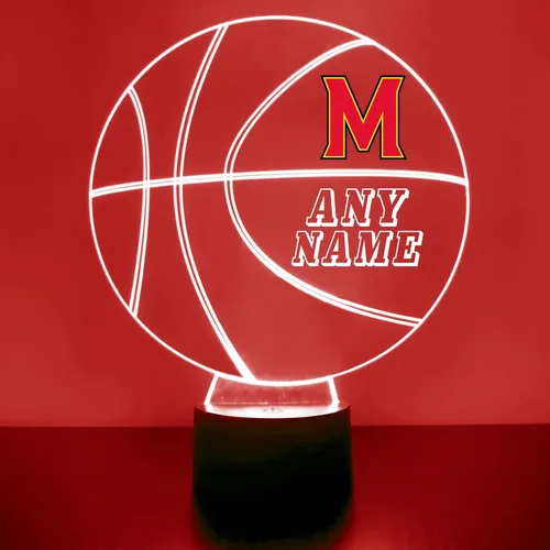 Miniatura 28 de Lámpara de luz nocturna personalizada de la Universidad de Missouri (Mizzou) Tigers con bola de baloncesto y logotipo, letrero LED con control