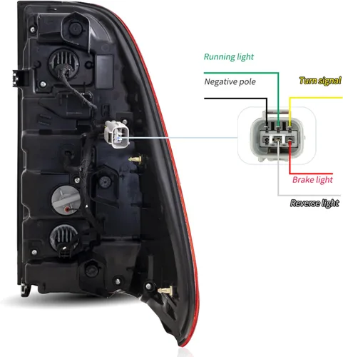 Miniatura 6 de VLAND Conjunto de luces traseras para Toyota Hilux 2015-2020 Base, Chasis, Doble Cab, SR, DLX (no para Tonka), lámpara trasera con DRL, señal