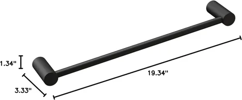Miniatura 10 de Moen Align YB0418BL - Toallero individual moderno de 18 pulgadas, color negro mate Mate negro