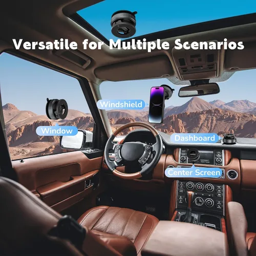 Miniatura 7 de Soporte de automóvil mejorado 2026, soporte magnético para teléfono con succión al vacío, se adapta a tableros y parabrisas, soporte de teléfono