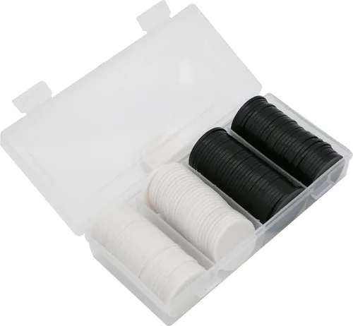 Miniatura 9 de Caja de 120 monedas de conteo para fichas de póquer y monedas de juego (rojo+amarillo, 1.378 in)