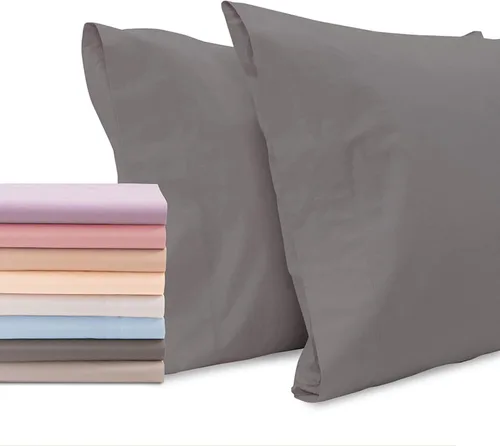 Miniatura 23 de Superity Linen Fundas de almohada de tamaño estándar, cerramiento abierto, paquete de 2, 100% algodón suave y cómodo, color azul