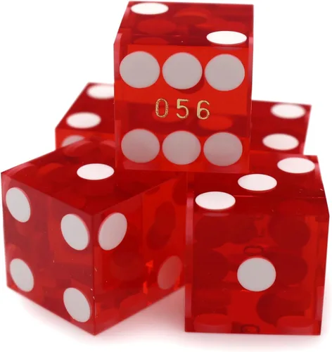 Miniatura 7 de Juegos de dados estilo casino - 0.748 in grado profesional AAA serializado seguridad con bordes de navaja - verde lijado - de CGS