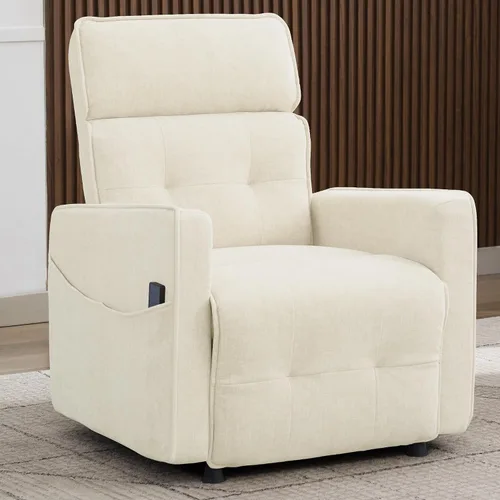 Korser Silla reclinable eléctrica para adultos, sillas reclinables eléctricas para sala de estar, cómodas sillas reclinables de cachemira con ajuste