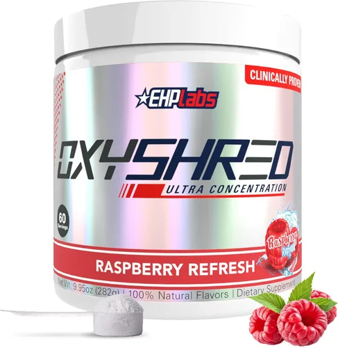 Miniatura 20 de EHP Labs OxyShred Polvo de Pre Entrenamiento - Polvo de preentrenamiento con L glutamina y acetil L carnitina, bebida de refuerzo de energía