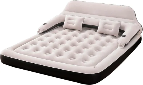 Miniatura 8 de DIMAR GARDEN Colchón de aire tamaño twin con cabecera y almohadas, cama inflable