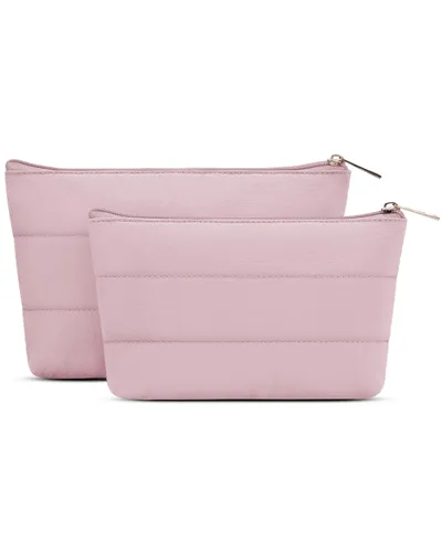 Wandering Nature Bolsa de maquillaje pequeña, paquete de 2 bolsas de cosméticos para bolso, bolsa de maquillaje acolchada acolchada, bonita bolsa de
