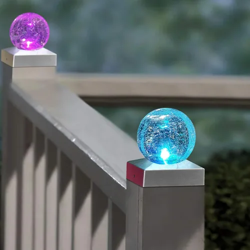 Miniatura 10 de SUNNYPARK Luces solares para postes – Luz para poste al aire libre para valla o decoración de patio, jardín, tapas alimentadas por energía solar