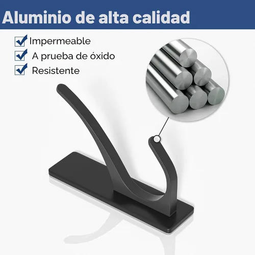 Miniatura 6 de Ganchos autoadhesivos para colgar: gancho de pared de acero inoxidable resistente para toallas, mochilas, sombreros, baño, recámara, puerta, gancho