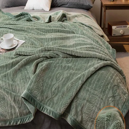 Miniatura 16 de Funda de cama, sofá de siesta, manta ligera y acogedora para el hogar, manta de franela suave reversible lavable