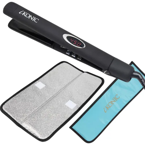 iKonic Supernova - Plancha de cerámica de turmalina para el cabello y bolsa de viaje resistente al calor, plancha plana infrarroja, placas flotantes